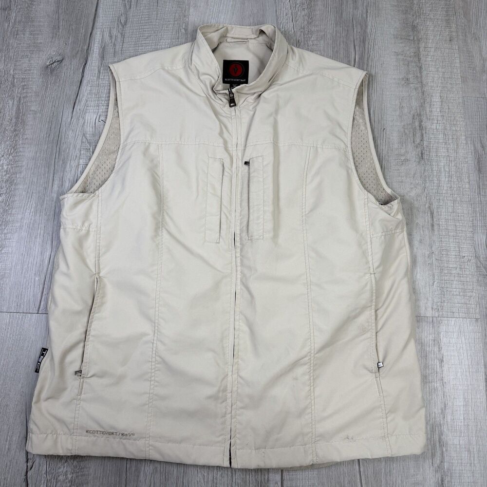 SCOTTeVEST TEC Travel Utility Vest Khaki Size XL Extra Large READ Used Travel RB